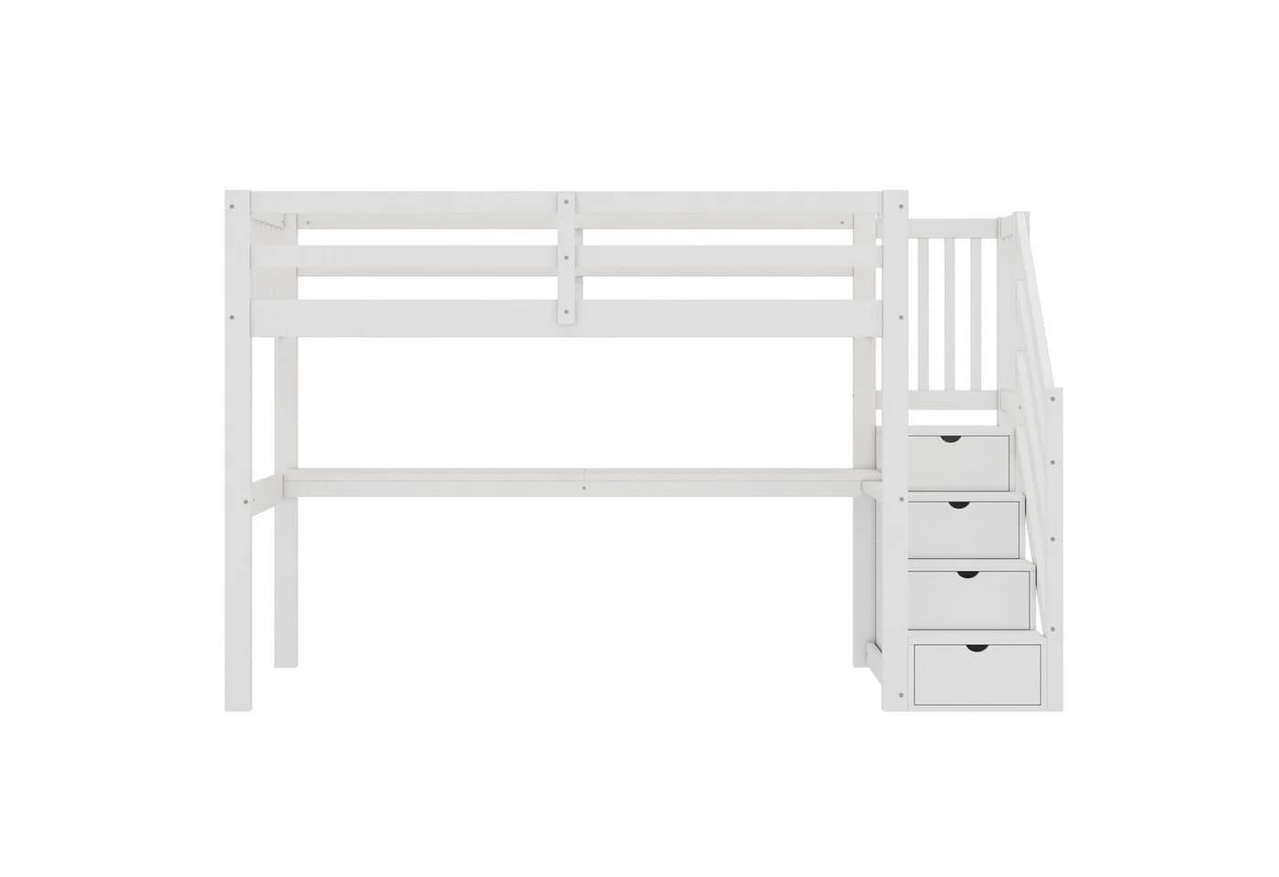 Flieks Hochbett Massivholz mit Treppe und Schreibtisch - Bild 5