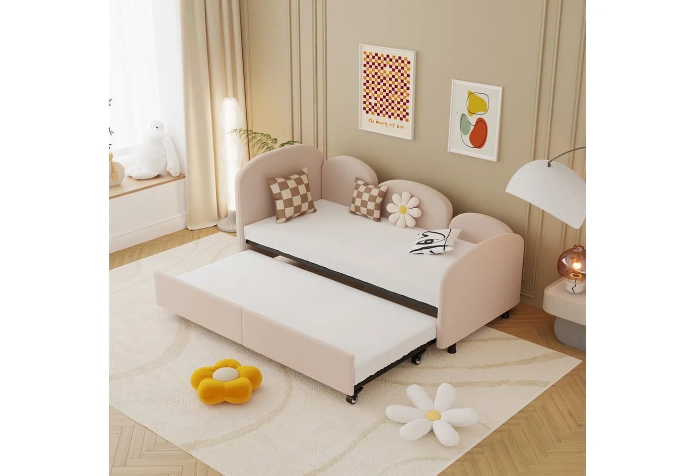 Flieks Daybett Rosa Samt mit Ausziehbett - Bild 2
