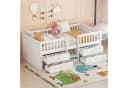 Flieks Hochbett Halbhohes Kinderbett Weiß mit 4 Schubladen Bild 2
