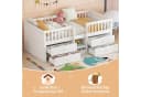 Flieks Hochbett Halbhohes Kinderbett Weiß mit 4 Schubladen Bild 4