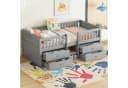 Flieks Hochbett Kinderbett Grau mit 4 Schubladen und Leiter Bild 2