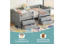 Flieks Hochbett Kinderbett Grau mit 4 Schubladen und Leiter Bild 4