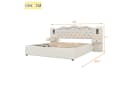 Flieks Polsterbett 180x200 Hydraulisch Beige mit USB & Lampen Bild 4