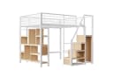 Flieks Hochbett Metall 140x200 Stauraumtreppe Ablageregal Bild 5