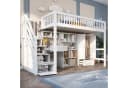 Flieks Hochbett Kinderbett mit Schreibtisch und Schrank Weiß Bild 2