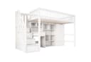 Flieks Hochbett Kinderbett mit Schreibtisch und Schrank Weiß Bild 4