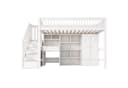 Flieks Hochbett Kinderbett mit Schreibtisch und Schrank Weiß Bild 5