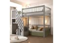 Flieks Hochbett Massivholz mit Stauraumtreppe Grau Bild 2