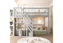 Flieks Hochbett Massivholz mit Stauraumtreppe Grau Bild 3