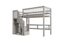 Flieks Hochbett Massivholz mit Stauraumtreppe Grau Bild 5