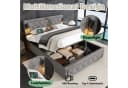 Flieks Polsterbett 160x200 Grau mit Bettkasten, Downlight & USB Bild 3