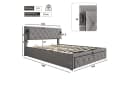 Flieks Polsterbett 160x200 Grau mit Bettkasten, Downlight & USB Bild 5