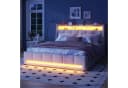 Flieks Polsterbett 140x200cm Beige LED APP-Steuerung Schubladen Bild 4
