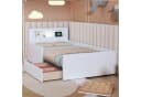 Flieks Polsterbett Kinderbett Weiß mit Schublade und USB Bild 3
