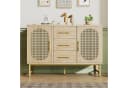 Flieks Kommode, Schrank Sideboard mit 3 Schubladen 2 Türen Rattan Eiche Bild 4