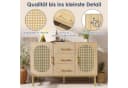 Flieks Kommode, Schrank Sideboard mit 3 Schubladen 2 Türen Rattan Eiche Bild 5