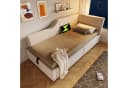 Flieks Polsterbett Daybett Beige mit Stauraum und Leselicht Bild 1