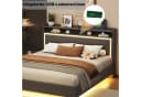 Flieks Polsterbett mit LED, USB-Laden & Stauraum Grau Leinen Bild 5