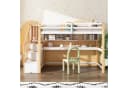 Flieks Hochbett mit Schreibtisch und Stauraumtreppe Weiß Bild 1