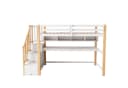 Flieks Hochbett mit Schreibtisch und Stauraumtreppe Weiß Bild 5
