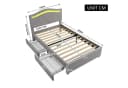 Flieks Polsterbett LED Einzelbett 90x200cm mit 2 Schubladen und verstellbarem Kopfteil Bild 4