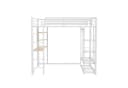 Flieks Hochbett 140x200cm mit Tisch und Stauraum Weiß Bild 5