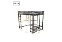 Flieks Hochbett Kinderbett Metallbett Schwarz mit Tisch und Stauraum Bild 4