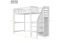 Flieks Hochbett Massivholz mit Treppe und Kleiderstange Bild 4