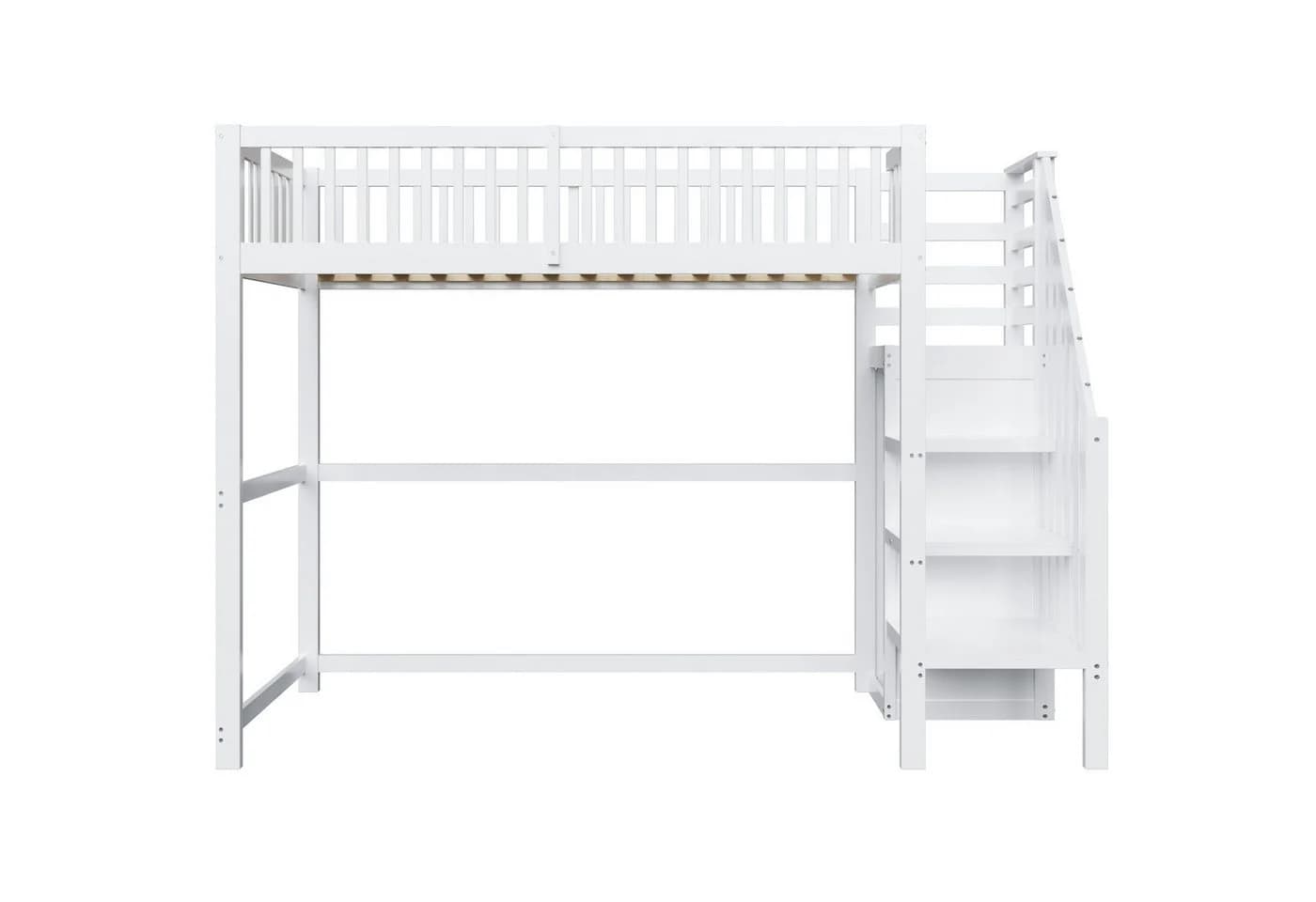 Flieks Hochbett Massivholz mit Treppe und Kleiderstange - Bild 5