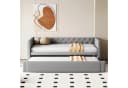 Flieks Daybett Samt Grau Schlafsofa mit Unterbett Bild 1