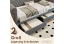Flieks Daybett Grau mit 2 Schubladen und Leinenbezug Bild 4