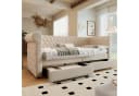 Flieks Daybett Polsterbett mit Schubladen Beige Leinen Bild 2