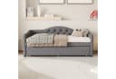 Flieks Daybett Grau mit Ausziehbett und Leinenbezug Bild 1