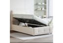 Flieks Polsterbett Hydraulisches Stauraumbett Beige Samt Bild 1