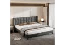 Flieks Polsterbett Doppelbett Samt grau mit Lattenrost Bild 1