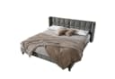 Flieks Polsterbett Doppelbett Samt grau mit Lattenrost Bild 2