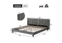 Flieks Polsterbett Doppelbett Samt grau mit Lattenrost Bild 4