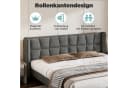 Flieks Polsterbett Doppelbett Samt grau mit Lattenrost Bild 5