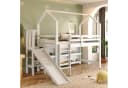 Flieks Hochbett Kinderbett mit Rutsche und Schrank Weiß Bild 2