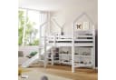 Flieks Hochbett Kinderbett mit Rutsche und Schrank Weiß Bild 3