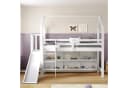 Flieks Hochbett Kinderbett mit Rutsche und Schrank Weiß Bild 4