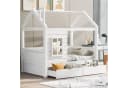 Flieks Hausbett Kinderbett Weiß Massivholz mit Schubladen Bild 2