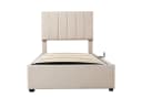 Flieks Polsterbett mit Hydraulik-Stauraum Leinen Beige Bild 5