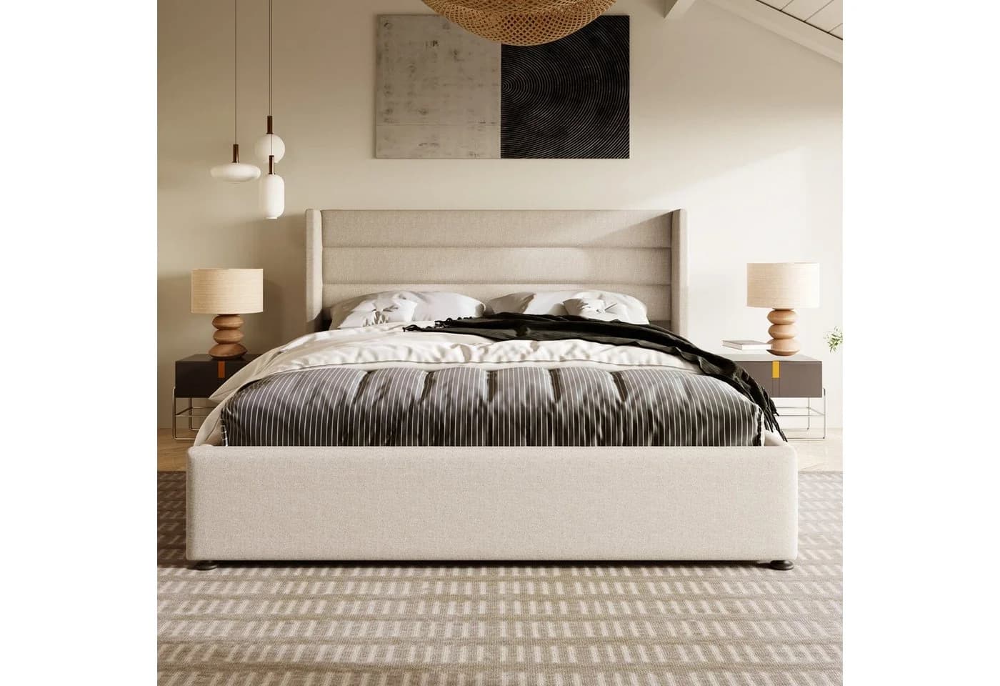 Flieks Funktionsbett Cozy Beige Polsterbett mit Stauraum - Bild 3
