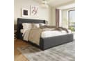 Flieks Funktionsbett cozy Stauraumbett Grau Leinen Bild 1