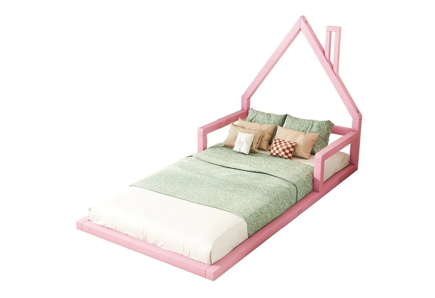 Flieks Kinderbett Hausbett 90x200cm Rosa Kiefernholz - Bild 2