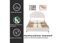 Flieks Polsterbett Blumenform Samt Beige 140x200cm mit Schubladen Bild 5