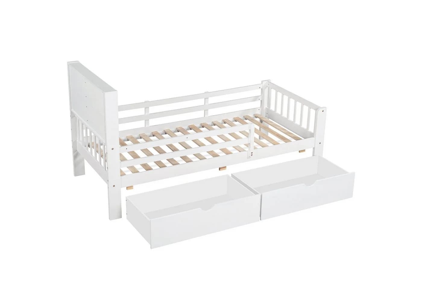 Flieks Kinderbett Kiefer Massivholz mit Schubladen und Tafel - Bild 5
