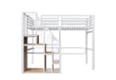 Flieks Hochbett Einzelbett 90x200cm mit Stauraumtreppe Weiß Bild 5