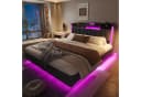 Flieks Polsterbett LED Schwebebett Grau USB Stauraum Bild 3